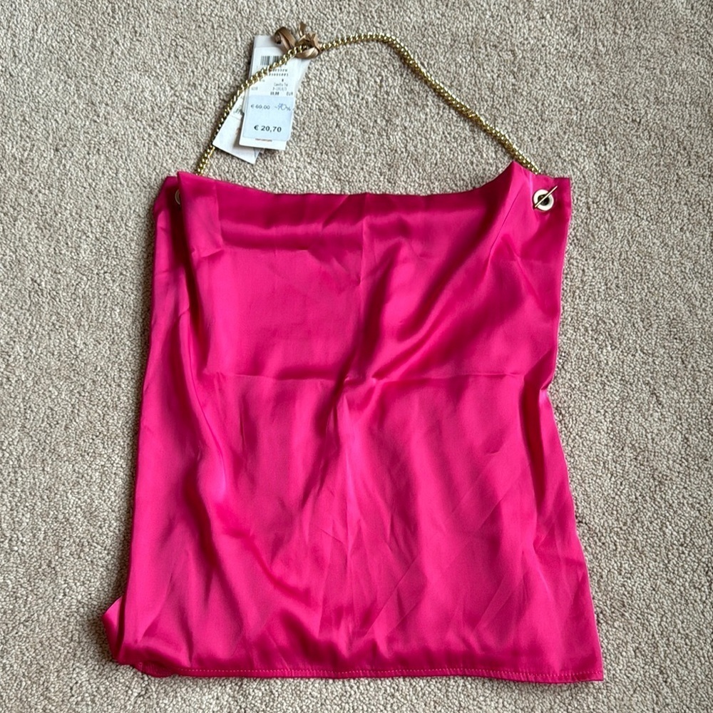 Satin hot pink cami